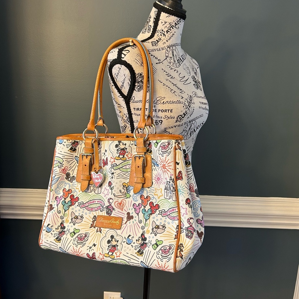 Disney Dooney & Bourke Multi Character Tote with Brown Handles - Picture 5 of 11